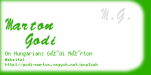 marton godi business card